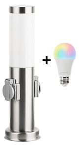 Brilagi-LED RGBW vonkajšie svietidlo so 2 päticami 1xE27/9W/230V 40 cm IP44 matný chróm