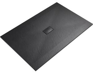 CERANO - Sprchová vanička obdĺžniková FlexiCut - SMC/minerálny kompozit - upraviteľná - čierna matná - 120x100x3 cm