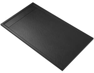 CERANO - Sprchová vanička obdĺžniková Lugo - SMC/minerálny kompozit - čierna matná - 100x80x3 cm