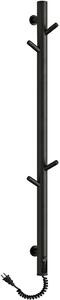 CERANO - Elektrický sušiak uterákov Ramus, s displejom - 160W - čierna štruktúrovaná matná - 1400x30 mm