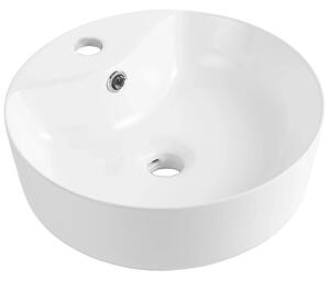 CERANO - Umývadlo keramické - na dosku - Ramo - biela lesklá - Ø 39 cm