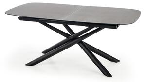 Rozkladací jedálenský stôl EUSTACIO, 180-240x77x95, tmavý popol/čierna