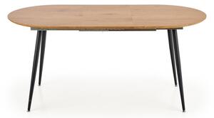 Rozkladací jedálenský stôl GABRIEL, 120-160x74x80, dub zlatý/čierna