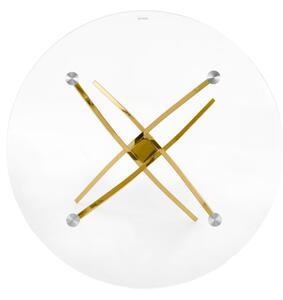 Jedálenský stôl TEODOR, 100x73x100, sklo/zlatá