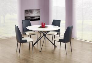 Jedálenský stôl STEFANO, 120x76x120, biela/čierna