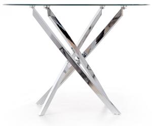 Jedálenský stôl TEODOR, 100x73x100, sklo/chróm