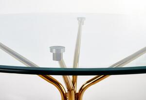 Jedálenský stôl VALENTIN, 110x75x110, sklo/zlatá