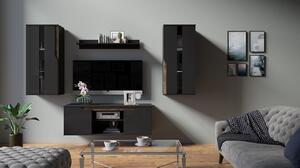 Obývacia izba Chiero I, Farby: čierny / čierny lesk, Osvetlenie: osvetlenie LED modré Mirjan24 5902928824063