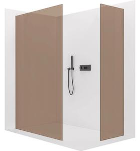 CERANO - Sprchová zástena Walk-in Crystal TL/P - 8 mm - bezvzperový systém - čierna matná, bronzové sklo - 50x50x200 cm