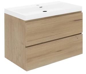 Kúpeľňová skrinka s umývadlom SAT B-Way 79x50x45 cm dub mat BWAY280OAKU4