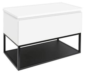 Kúpeľňová skrinka s krycou doskou SAT B-Way 79x57x45 cm biela lesk BWAY80WDESK