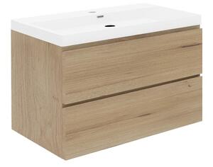 Kúpeľňová skrinka s umývadlom SAT B-Way 99x50x45 cm dub mat BWAY2100OAKU4