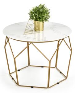 Konferenčný stolík TERESA, 60x45x60, mramor/zlatá