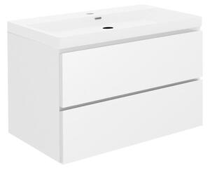 Kúpeľňová skrinka s umývadlom SAT B-Way 99x50x45 cm biela lesk BWAY2100WU4