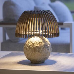Stolná LED lampa Les Jardins Alba, sivá/béžová, výška 41 cm