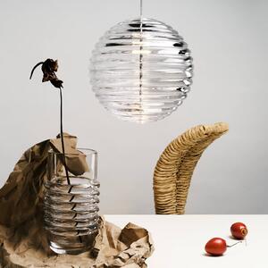 Tom Dixon LED závesná lampa Press Sphere, číre sklo Ø 30 cm 927