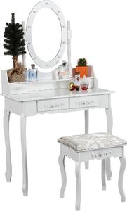 Aga Toaletný stolík so zrkadlom + taburetom