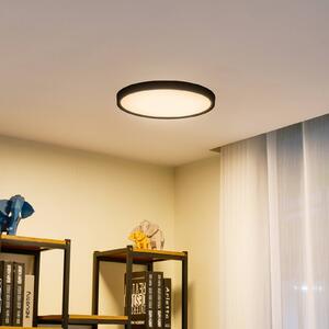 Lindby LED stropné svietidlo Pravin, Ø 40 cm, čierna, Čierna, Obývacia izba / jedáleň, Plast, Moderný, Závesné svietidlo