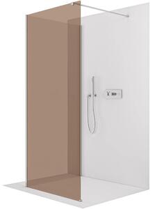 CERANO - Sprchová zástena Walk-in Onyx Corner Cube Ľ/P - 8 mm - hranatá vzpera - chróm, bronzové sklo - 60x50x200 cm