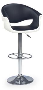 Barová stolička KORINA, 59x90-112x46, biela/čierna