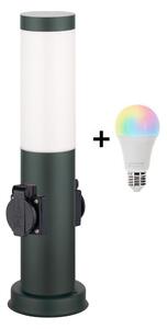 Brilagi - LED RGBW vonkajšie svietidlo s 2 zásuvkami 1xE27/9W/230V 40 cm IP44 antracit