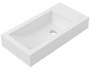 CERANO - Umývadlo z liateho mramoru Sofia - s prepadom - biela matná - 50x25 cm