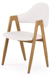 Jedálenská stolička ZAKI, 48x83x53, biela/medový dub