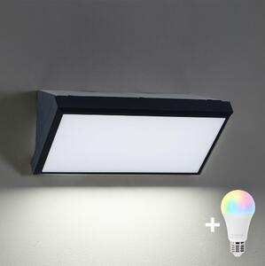 Brilagi - LED RGBW vonkajšie nástenné svietidlo TRIANGLE 1xE27/9W/230V čierna IP65