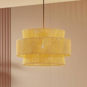 Závesné svietidlo Lindby Anuva, prírodné, papier, Ø 45 cm, Svetlé drevo, Obývacia izba / jedáleň, Papier / lunolit / lunopal, Vidiecky / Rustikálny, Závesné svietidlo