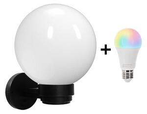 Brilagi-LED RGBW Vonkajšie nástenné svietidlo HARBOR 1xE27/9W/230V IP33 čierna/biela