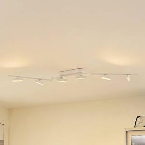 Lindby LED reflektor Eldrin, biely, 6 svetiel, svetelný pás