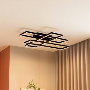 Stropné svietidlo Lucande LED Tjado, dĺžka 94 cm, čierna farba, kov, Čierna, Obývacia izba / jedáleň, kov, Moderný, Stropné svetlo
