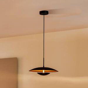 Lindby LED závesné svietidlo Tiama, kov, čierna/zlatá, Ø 40 cm, Čierna, Obývacia izba / jedáleň, kov, Moderný, Závesné svietidlo