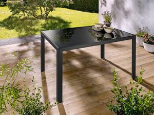 Livarno home Záhradný stôl Houston, čierny + Skladacie kreslo Houston, čierne/antracitové, 4 kusy (800005962)