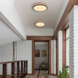 LED stropné svietidlo Doro Ø 30 cm tmavé drevo, grafit