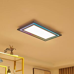 Stropné svietidlo Lucande LED Leicy, nikel, 80 cm, RGBIC, CCT