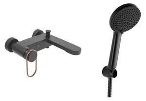 Vaňová batéria SAT Fusion s vaňovým setom 150 mm čierna/bronz SATBSFU222CPCBRSET