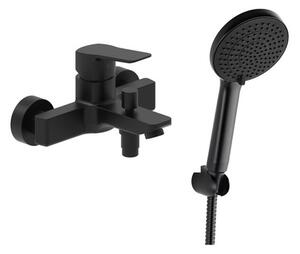 Vaňová batéria SAT Cube Way s vaňovým setom 150 mm čierna matná SATBSCU222CSET1