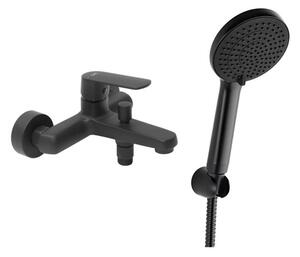 Vaňová batéria SAT Feel s vaňovým setom 150 mm čierna matná SATBSFEEL222CSET1