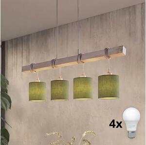 Brilagi - LED luster na lane NUBILA 4xE27/60W/230V sivá/zelená