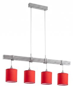 Brilagi - LED luster na lanku NUBILA 4xE27/60W/230V sivá/červená