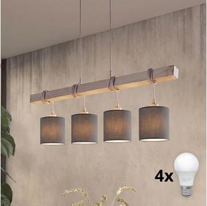 Brilagi - LED luster na lanku NUBILA 4xE27/60W/230V sivá/antracit
