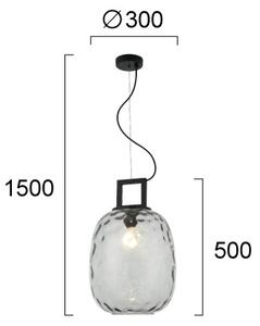 Závesný luster LUCY na lanku 1xE27/40W/230V dymovo čierny