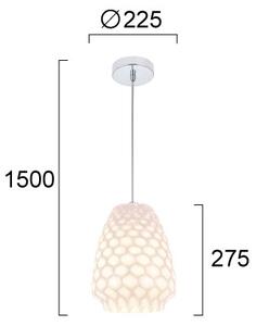 Luster na lanku FELICIA 1xE27/60W/230V biely