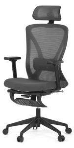 Ergonomická kancelárska stolička ZANE s podnožkou — sieťovina/látka, sivá