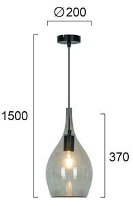 Luster na lanku NEXT 1xE27/40W/230V dymovo čierny