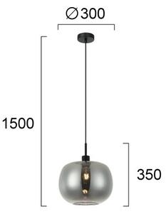 Závesné svietidlo ALAN na lanku 1xE27/40W/230V dymovo čierne