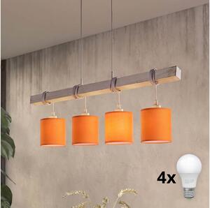 Brilagi - LED luster na lanku NUBILA 4xE27/60W/230V sivá/oranžová
