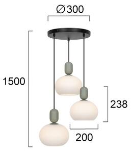 Závesný luster na lanku VALISIA 3xE27/40W/230V čierna/olivová