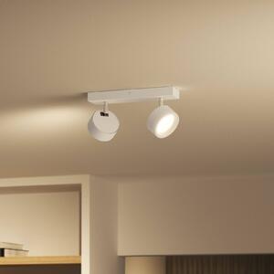 Philips Bracia LED stropné bodové svetlo 2-plameňové, biely, Biela / opálová, Obývacia izba / jedáleň, Hliník, Moderný, Stropné svetlo